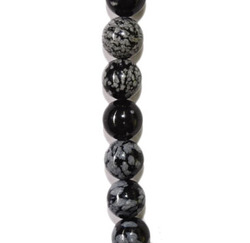 8mm Bead: Snowflake Obsidian 8mm Round Beads