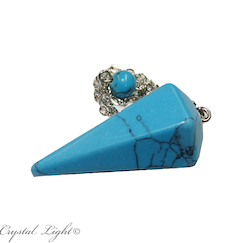 Pendulums: Blue Howlite Pendulum with Bead