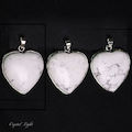Howlite Heart Pendant with Frame