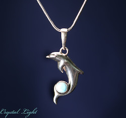 Sterling Silver Pendants: Larimar Dolphin Pendant