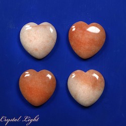 Hearts: Orange Aventurine Small Flat Heart