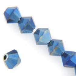 Swarovski 5301 - 4MM: Swarovski Crystal Metallic Blue 2x 5301-4mm x20