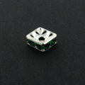 Silver Square Green Spacer 6mm