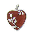 Goldstone Heart with Rose Pendant