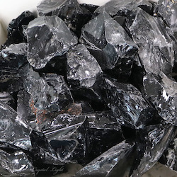 Rough by Weight: Black Obsidian Rough /1kg