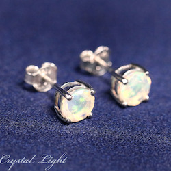Sterling Silver Earrings: Ethiopian Opal Stud Earrings