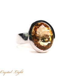 Sterling Silver Rings: Citrine Faceted Ring