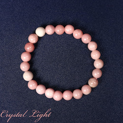 8-9mm Round Bead Bracelets: Pink Opal 8mm Bracelet