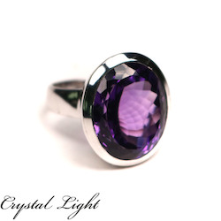 Sterling Silver Rings: Amethyst Faceted Ring