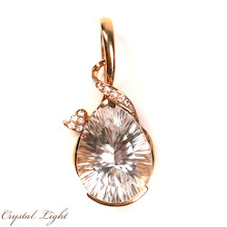Miscellaneous Pendants: Clear Quartz Pendant with White Sapphires