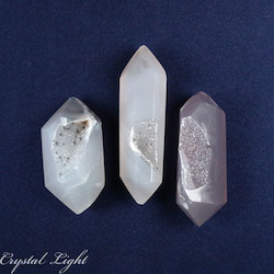 Double Terminated Polished Points: Agate Druse Point Lot
