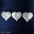 Selenite Heart Candle Holder Small