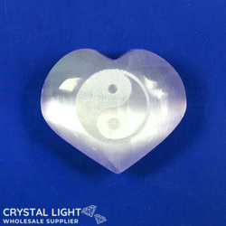 Hearts: Selenite Yin/Yang Heart