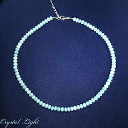 Necklaces: Larimar Beaded Necklace /7mm