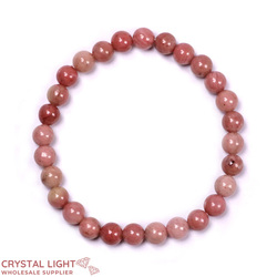 6mm Round Bead Bracelets: Rhodonite Bracelet 6mm