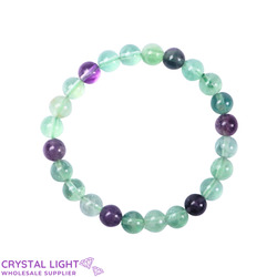 8mm Round Bead Bracelets: Fluorite Bracelet 8mm