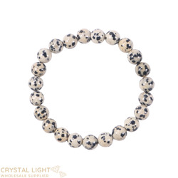 8mm Round Bead Bracelets: Dalmatian Jasper Bracelet 8mm