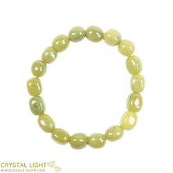 Tumble Bead Bracelets: Lemon Serpentine Tumble Bracelet