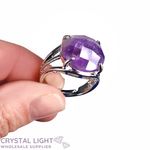 Amethyst Faceted Round Ring