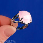 Rose Quartz Round Faceted Ring