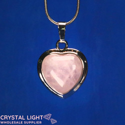 Heart Pendant: Rose Quartz Heart Pendant with Frame (Small)