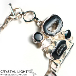 Sterling Silver Bracelets: Agate Geode Gem Bracelet