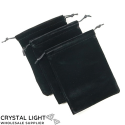 Gift Boxes & Pouches: Black Velvet Drawstring Pouch Large (50 Pieces)