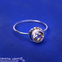 Sterling Silver Rings: Citrine Round Ring