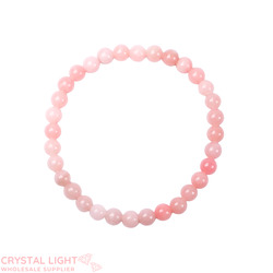 6mm Round Bead Bracelets: Pink Opal Bracelet 6mm