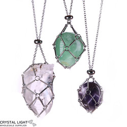 Necklaces: Silver Basket Necklace - Medium