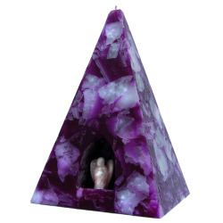 Crystal Candles: Pyramid Candle Amethyst Large