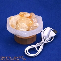 USB Light Stands: Decor Bowl Lamp - Citrine