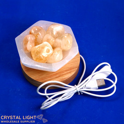 USB Light Stands: Decor Bowl Lamp - Citrine
