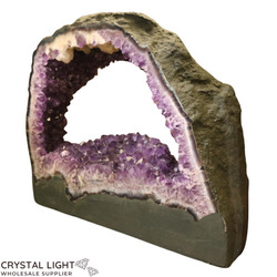 Amethyst Caves: Amethyst Geode Slice with Calcite