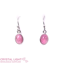 Sterling Silver Earrings: Pink Opal Hook Earrings