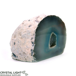 Agate Geodes: Teal Agate Cut Base