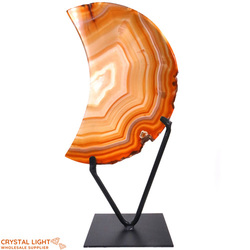 Display Pieces on Stand: Agate Moon Slice on Stand