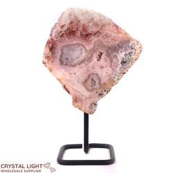 Display Pieces on Stand: Pink Amethyst Slice on Stand