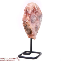 Display Pieces on Stand: Pink Amethyst Slice on Stand