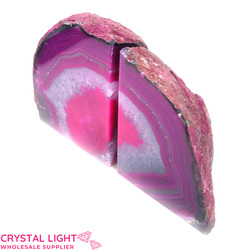 Bookends: Pink Agate Bookends