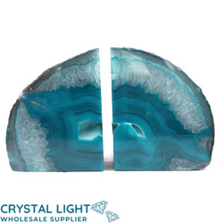 Bookends: Teal Agate Bookends