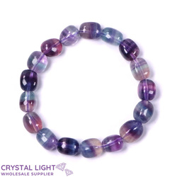 Tumble Bead Bracelets: Rainbow Fluorite Tumble Bracelet