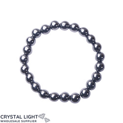 8mm Round Bead Bracelets: Magnetic Hematite Bracelet 8mm
