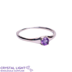 Sterling Silver Rings: Amethyst Band Ring
