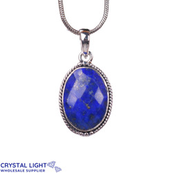 Sterling Silver Pendants: Lapis Lazuli Faceted Pendant