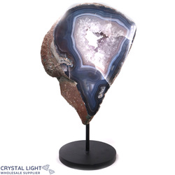 Display Pieces on Stand: Amethyst Agate Druse Slice on Stand