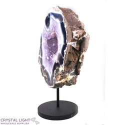 Display Pieces on Stand: Amethyst Agate Druse Slice on Stand