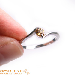 Sterling Silver Rings: Citrine Bypass Ring