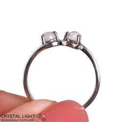 Sterling Silver Rings: Rainbow Moonstone Double Gem Ring