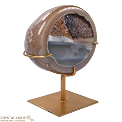 Display Pieces on Stand: Agate Geode on Stand